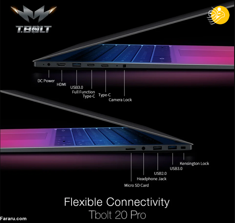 Tbolt 20 Pro؛ یک لپ تاپ گمنام با مشخصات پرچمدار