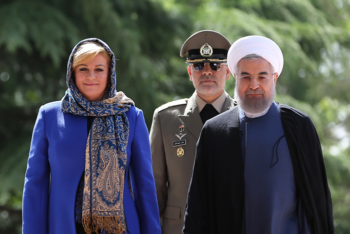 (تصاویر) استقبال روحانی از رئیسجمهور کرواسی (تصاویر) استقبال روحانی از رئیسجمهور کرواسی