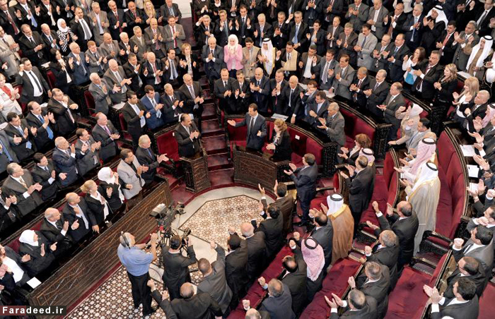 (تصاویر) سخنرانی اسد در پارلمان جدید (تصاویر) سخنرانی اسد در پارلمان جدید