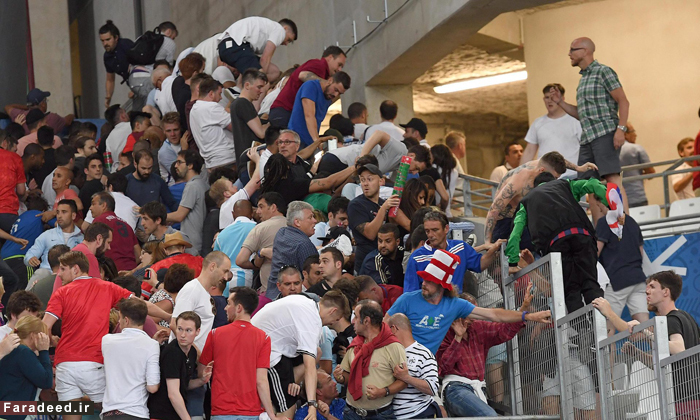 (تصاویر) درگیری شدید هوادارن روسیه و انگلیس