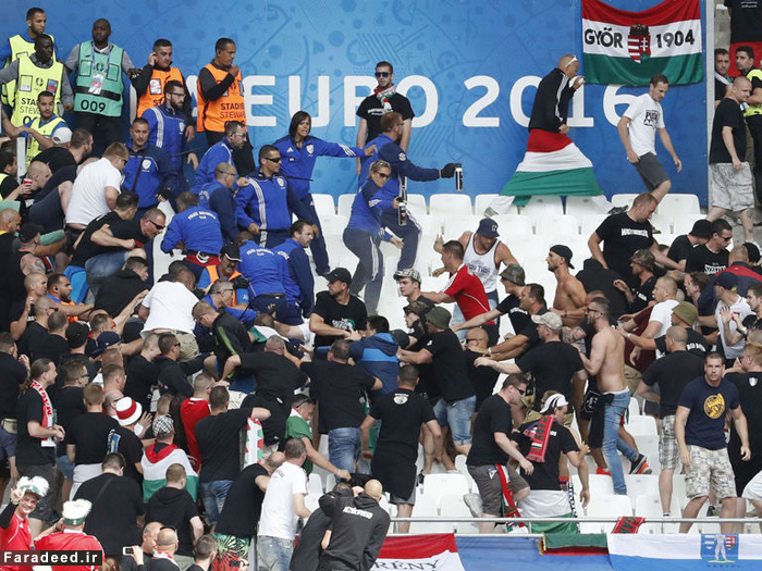 (تصاویر) آشوب هواداران ایسلند و مجارستان (تصاویر) آشوب هواداران ایسلند و مجارستان