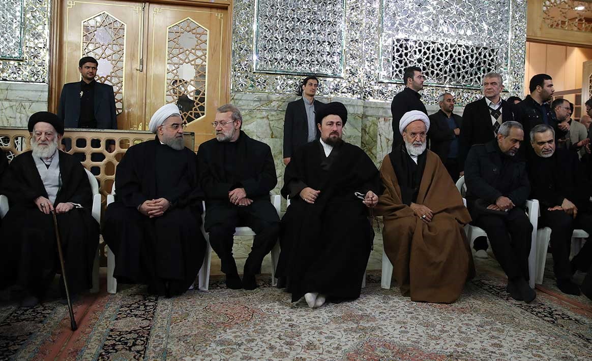 تصاویر/ روحانی در مراسم تشییع پیکر آیت‌الله موسوی‌اردبیلی