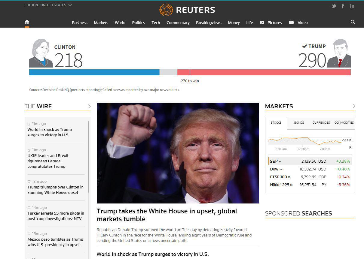 (تصاویر) ناراحتی رسانه های غربی از پیروزی ترامپ