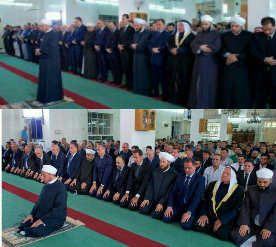 حضور بشار اسد در نماز عید قربان حضور بشار اسد در نماز عید قربان