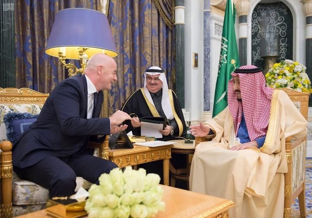 دیدار رییس فیفا با ملک سلمان دیدار رییس فیفا با ملک سلمان