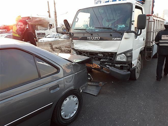 تصادف 7 خودرو در بزرگراه فتح