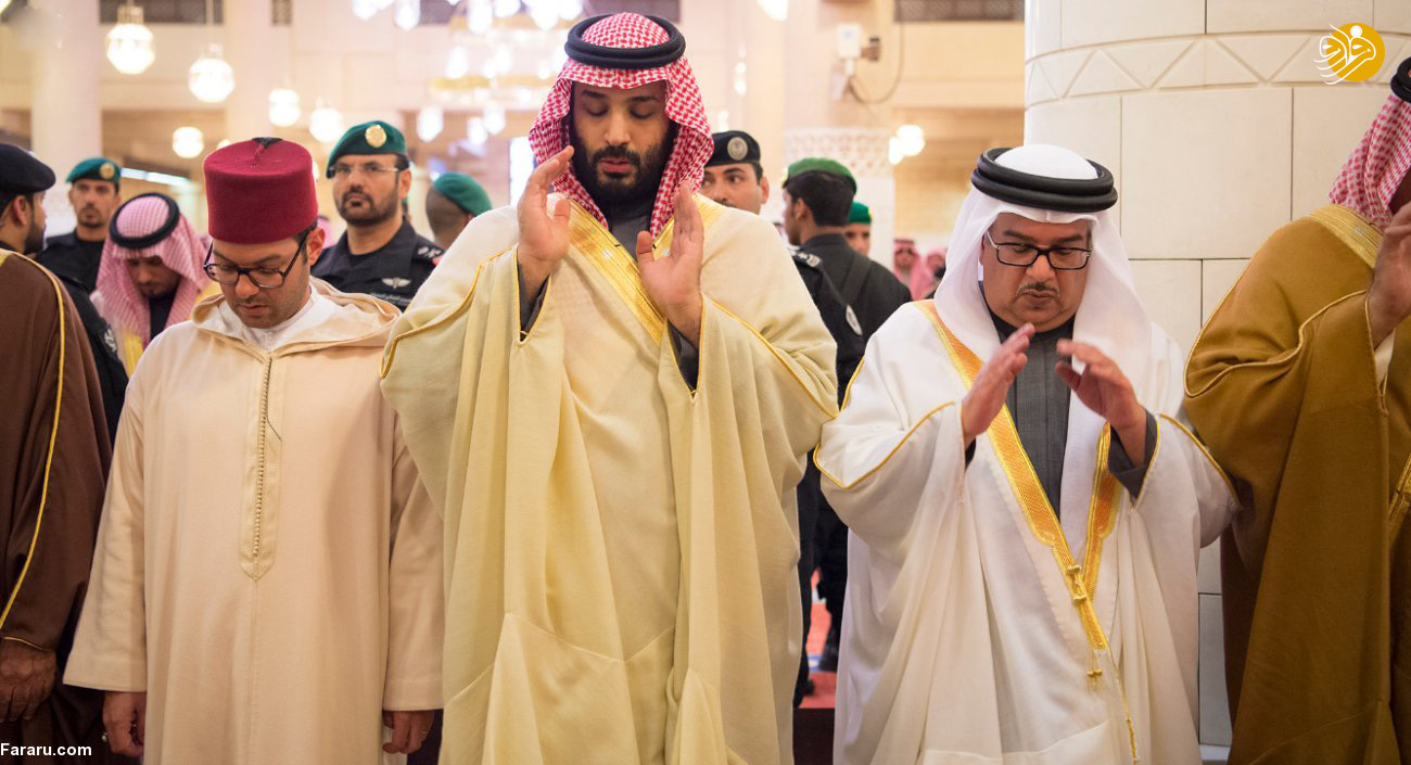 (تصاویر) اندوه ملک سلمان در تشییع جنازه برادرش