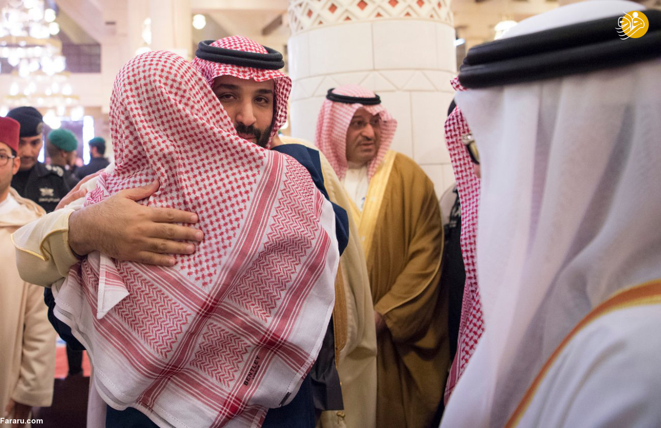 (تصاویر) اندوه ملک سلمان در تشییع جنازه برادرش