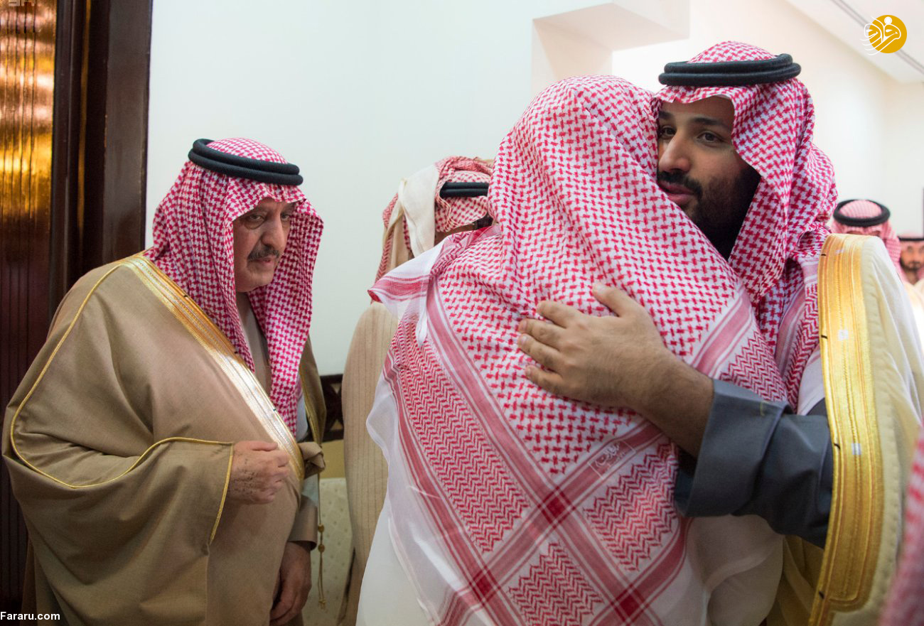 (تصاویر) اندوه ملک سلمان در تشییع جنازه برادرش