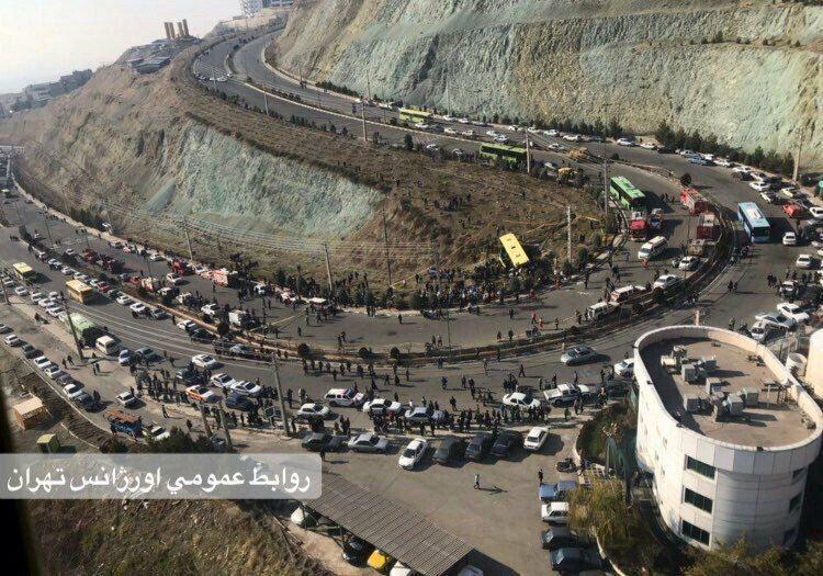 عکس هوایی از محل حادثه در دانشگاه علوم و تحقیقات