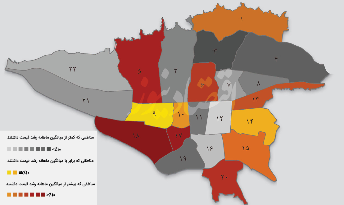 رکوردداران رشد قیمت مسکن در تهران