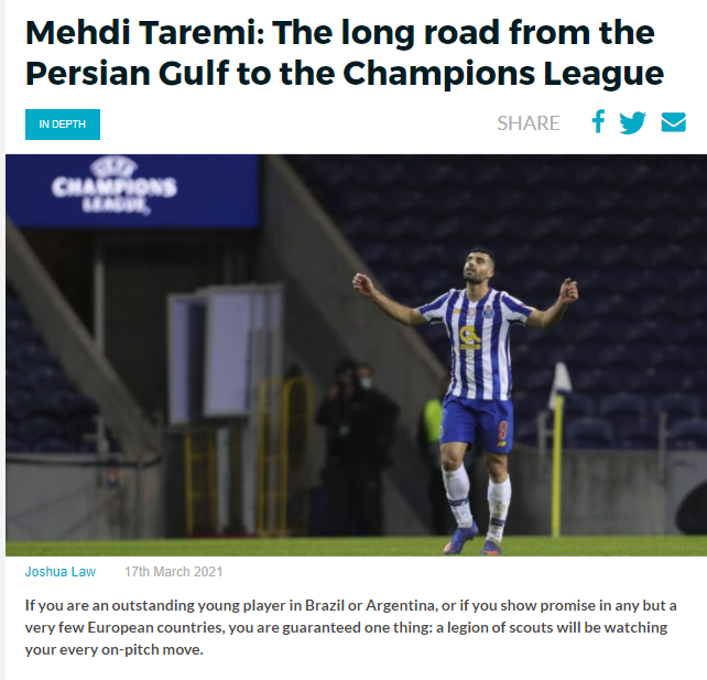 روایت جالب سایت مطرح از مهدی طارمی