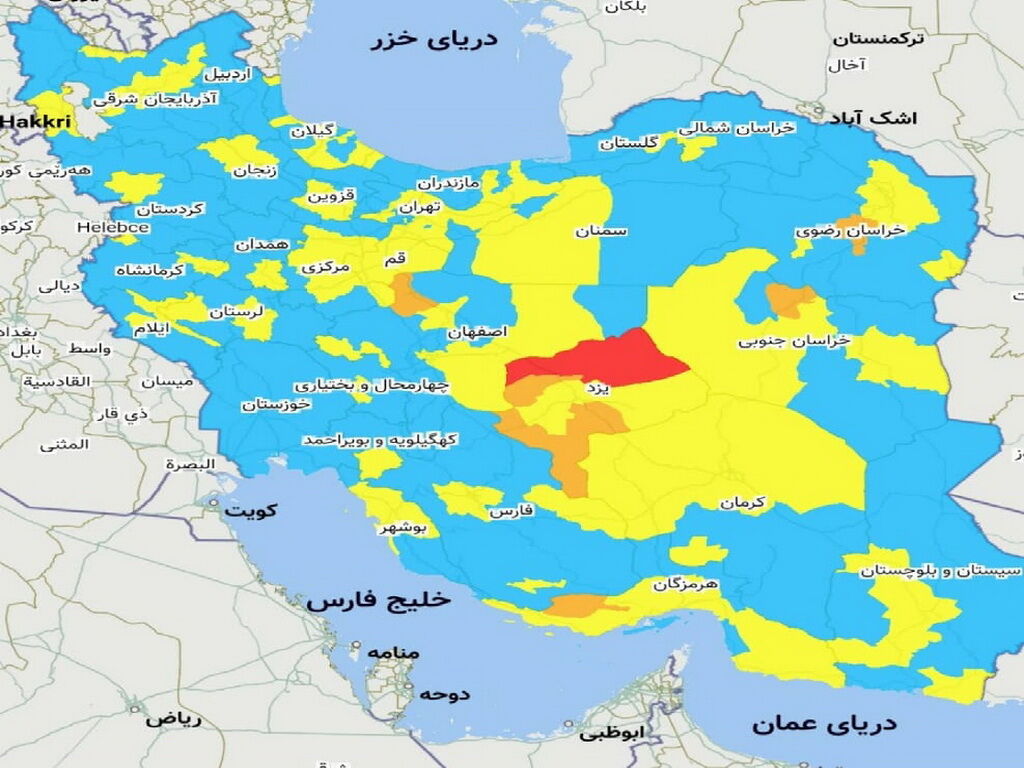 پس از ۴۷ روز، رنگ قرمز به نقشه کرونایی کشور بازگشت