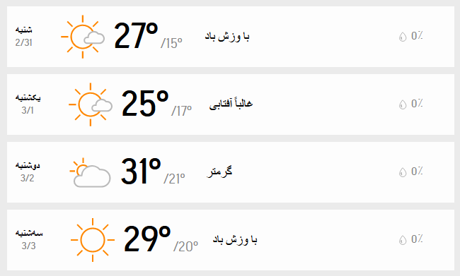 دمای سه روزه تهران 