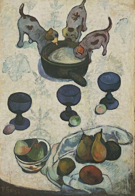 «طبیعت بی‌جان و سه توله سگ»