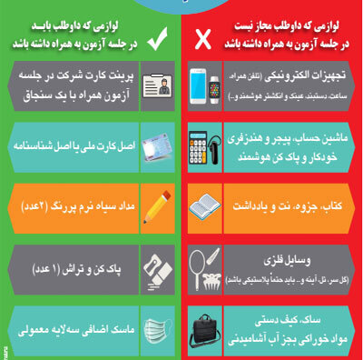 وسایل کنکور