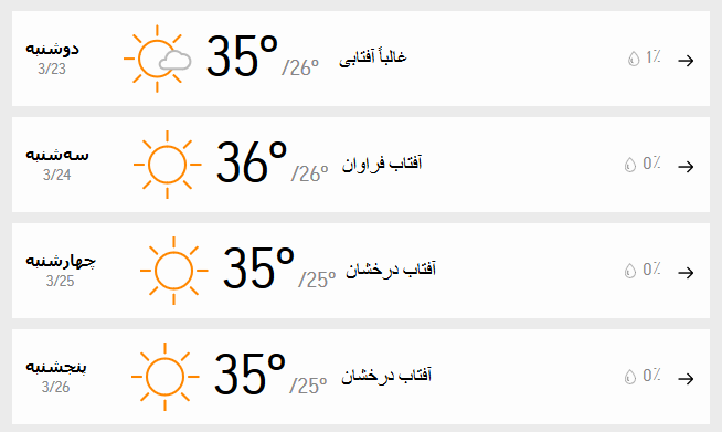دمای تهران