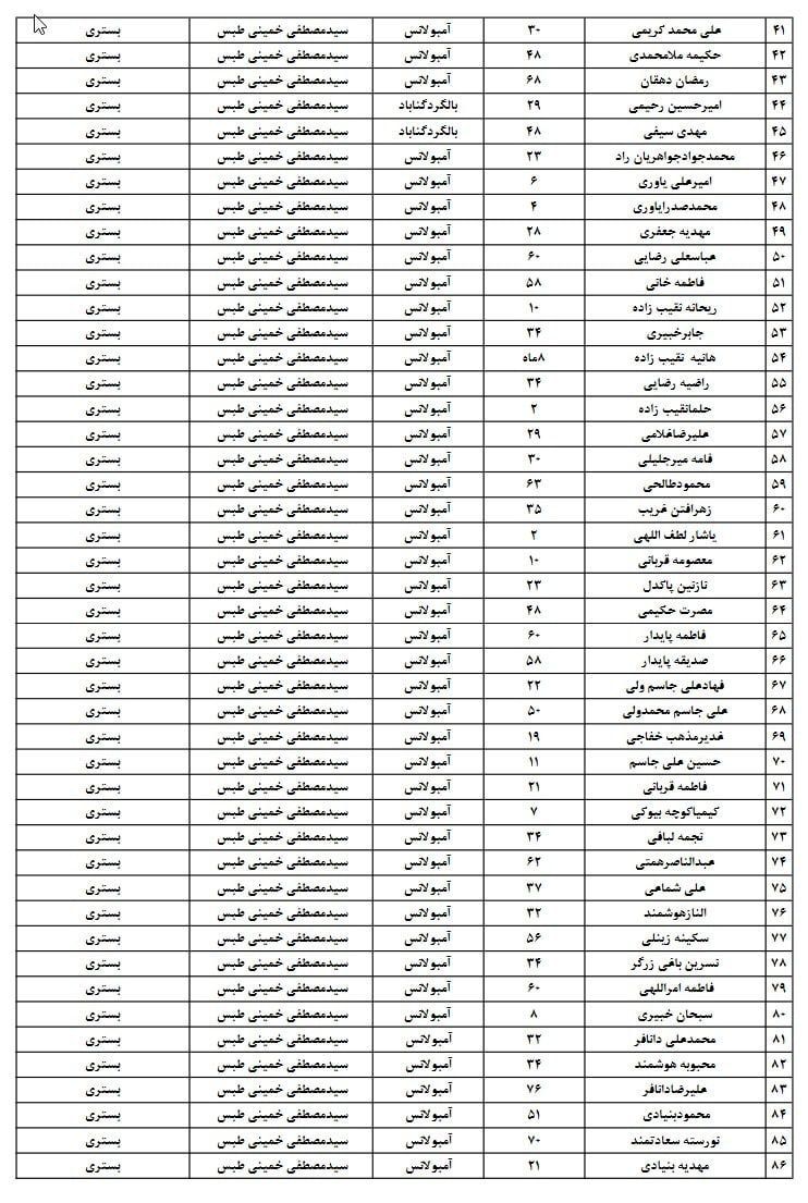 اسامی مصدومان 2