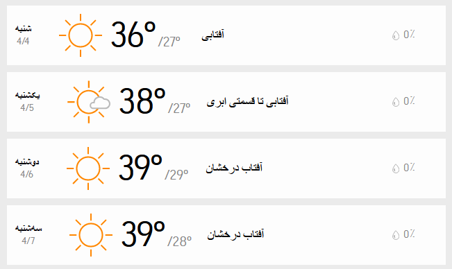 دمای تهران 