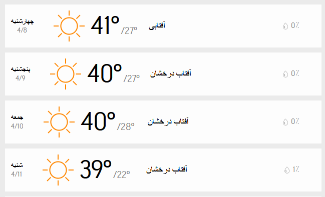 دمای تهران 