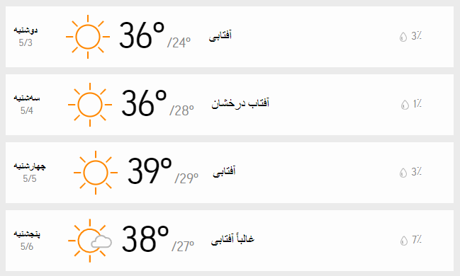 دمای تهران
