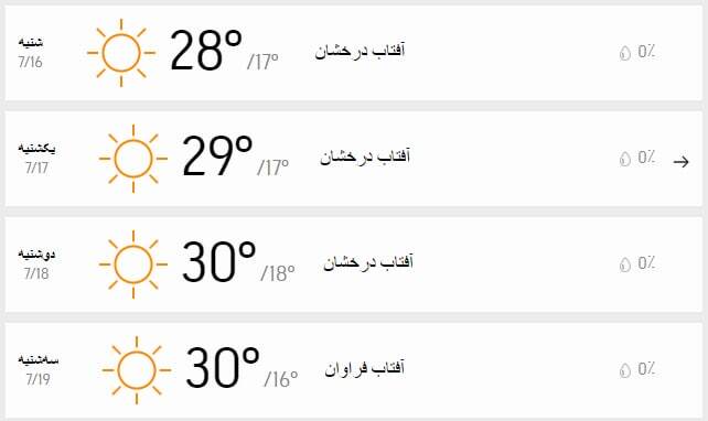 دمای هوای تهران