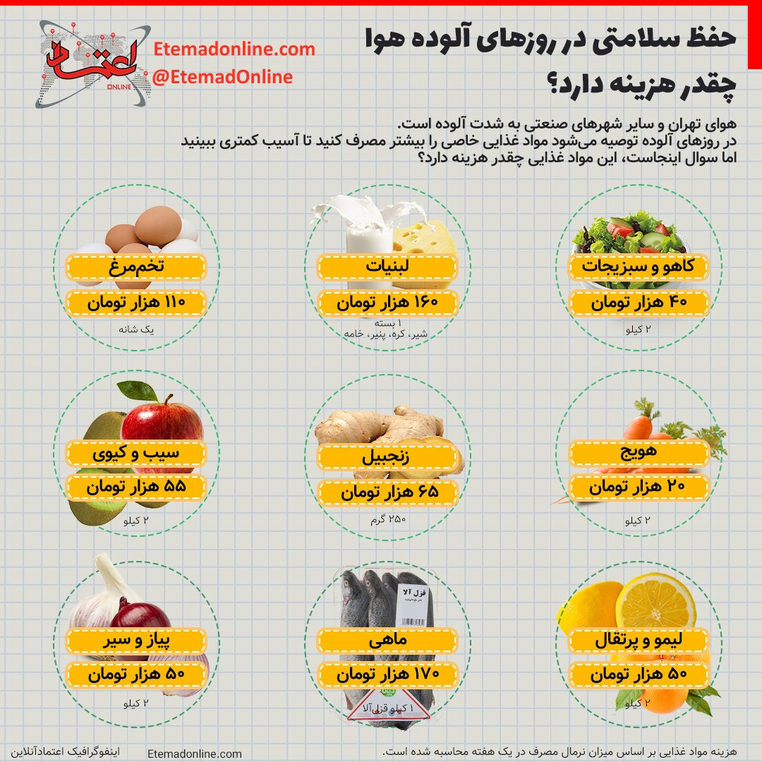 (اینفوگرافی) حفظ سلامتی در روزهای آلوده هوا چقدر هزینه دارد؟