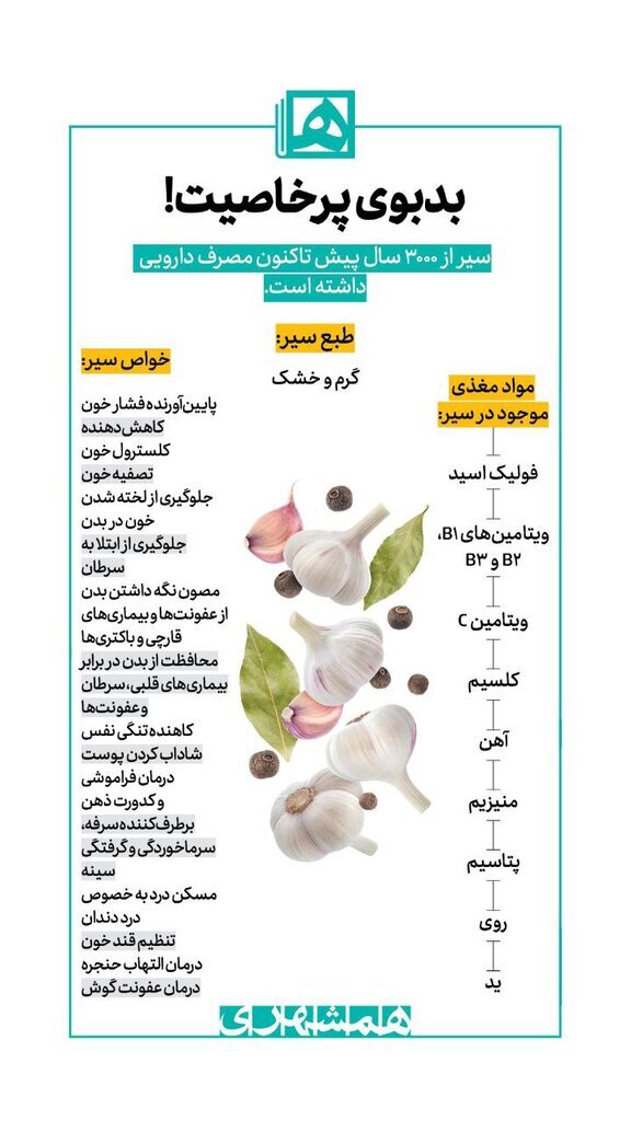 (اینفوگرافیک) معجزات خوردن یک حبه سیر