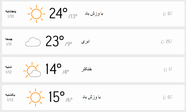دمای هوای تهران