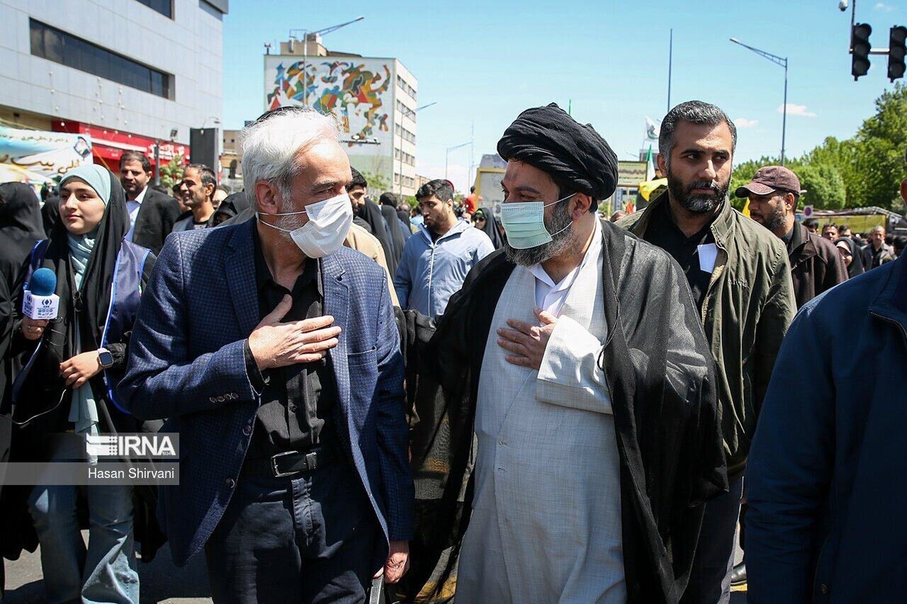 (عکس) حضور فرزند رهبر انقلاب در راهپیمایی روز قدس