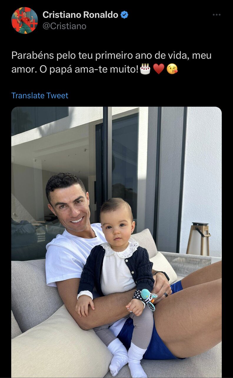 (عکس) پیام احساسی رونالدو برای تولد فرزندش
