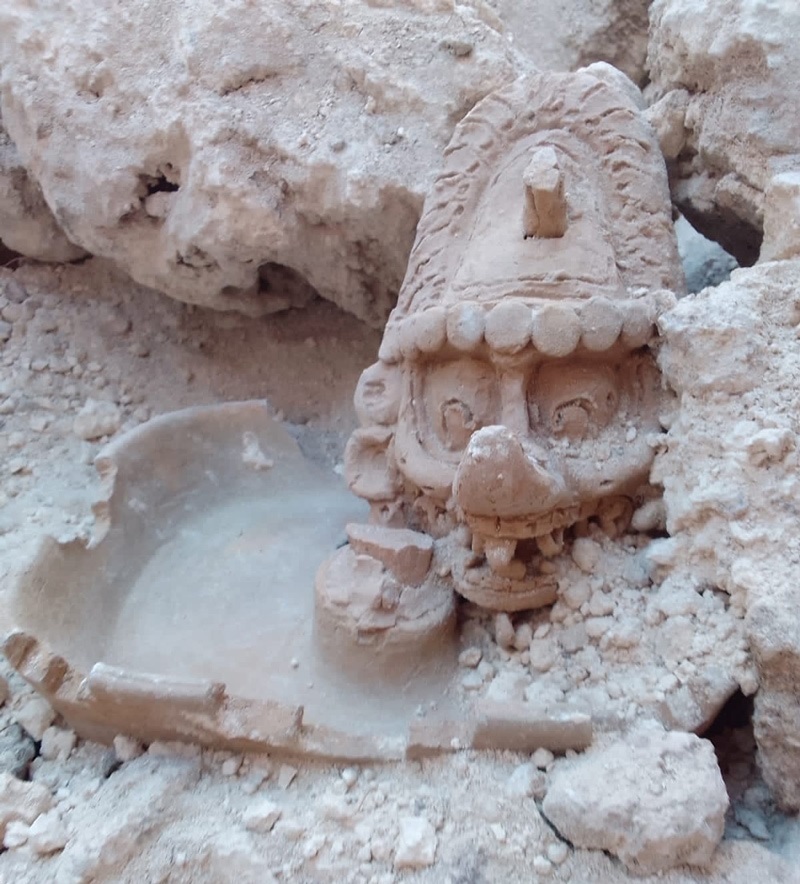 (عکس) کشف مجسمۀ عجیب و ترسناک از خدای مایا‌ها