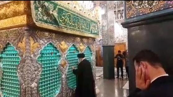 (تصاویر) زیارت و نماز رئیسی در حرم حضرت زینب (س)