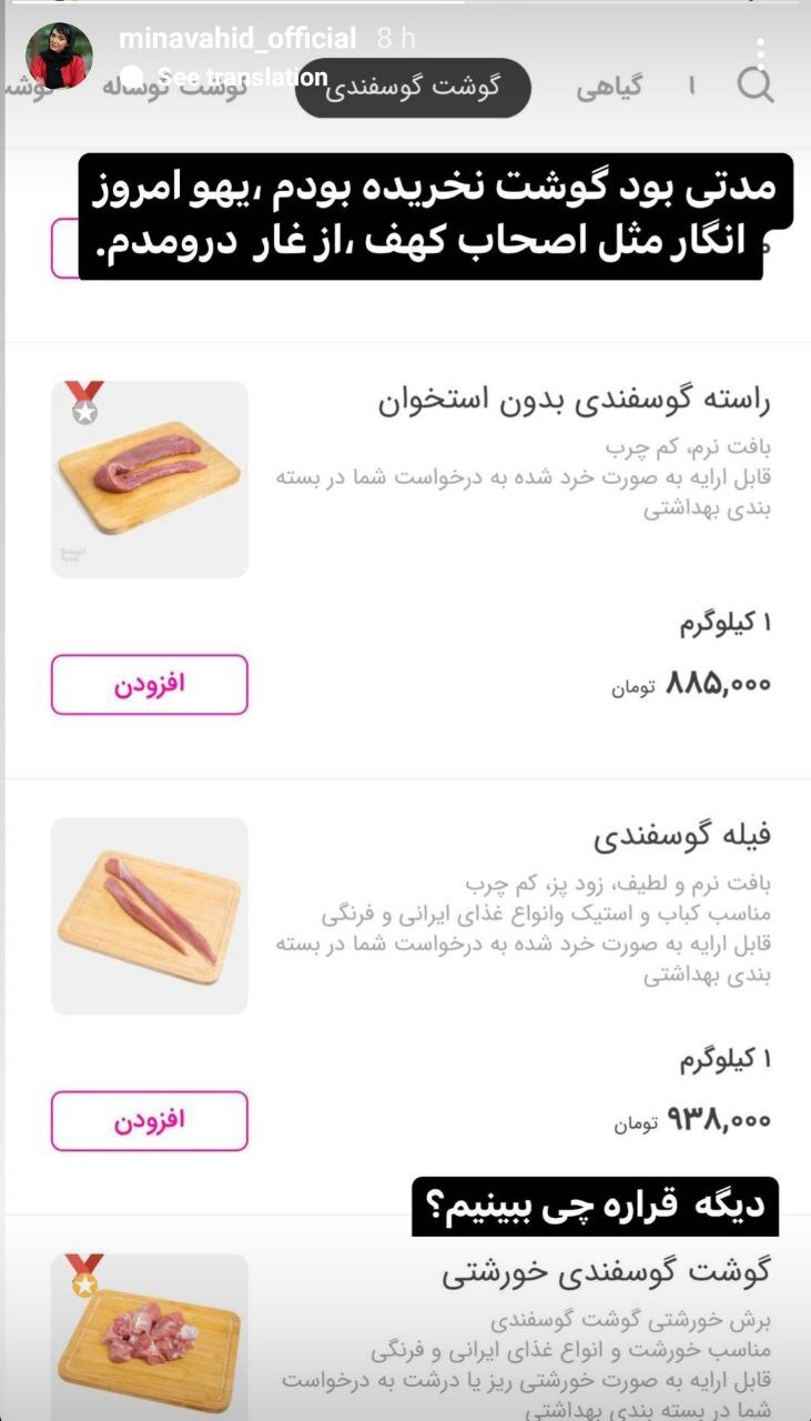 استوری تازه مینا وحید که می‌گوید از غار درآمده است!