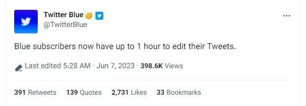 رسما اعلام شد/ فرصت یک ساعته فرصت برای ویرایش توییت‌ها