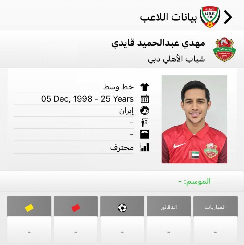 کارت بازی قایدی برای شباب‌الاهلی صادر شد