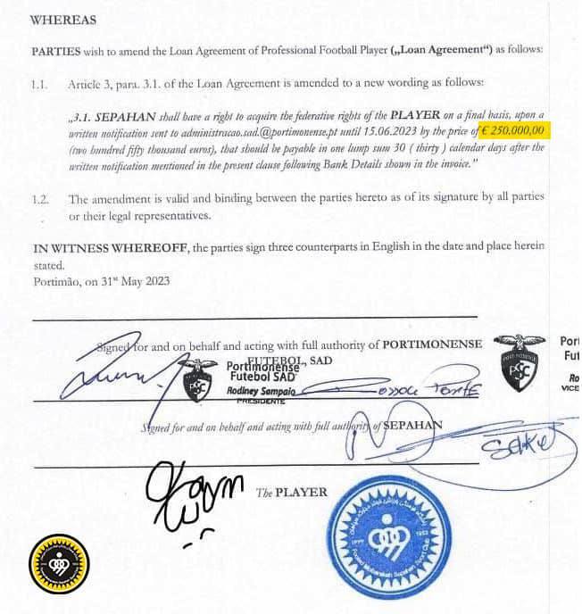 (عکس) اسناد قرارداد جنجالی سپاهان منتشر شد