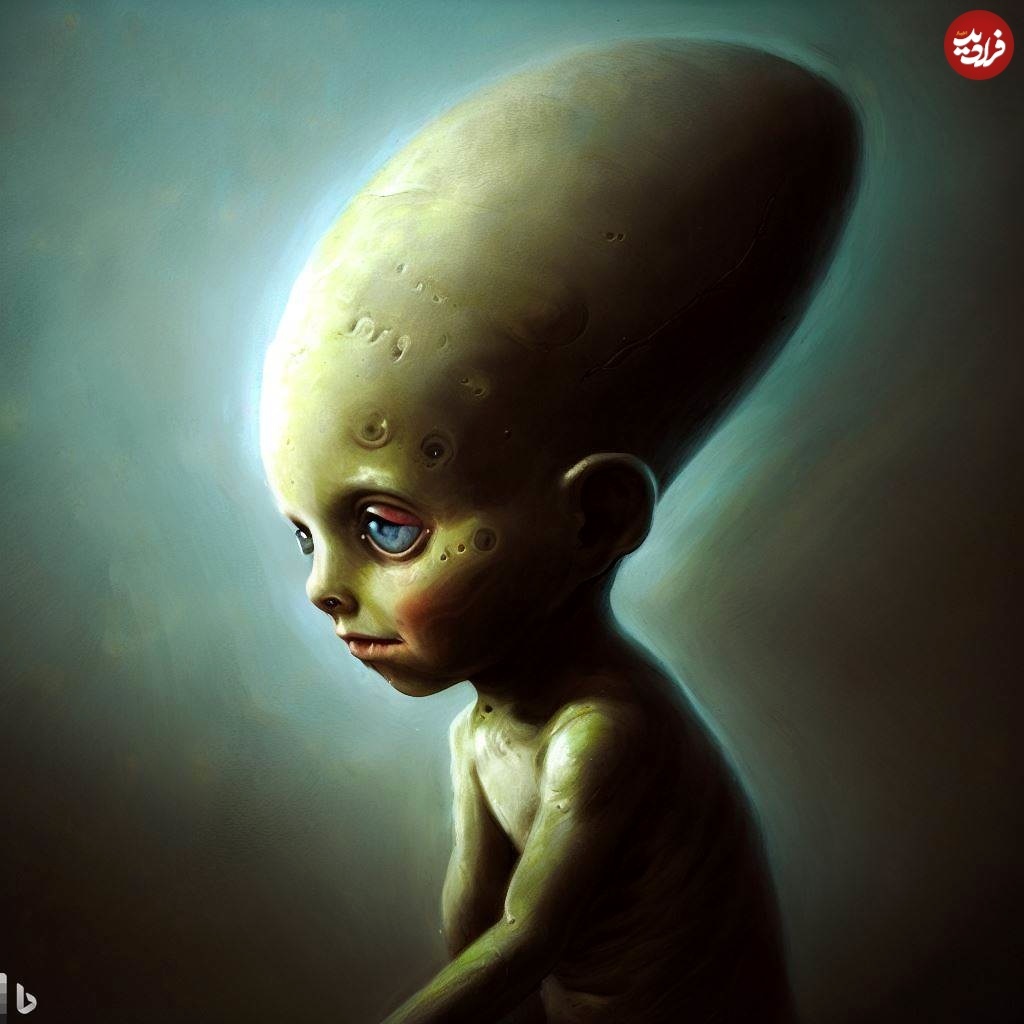 (تصاویر) نوزاد حاصل از ازدواج یک انسان و یک آدم فضایی چه شکلی خواهد بود؟