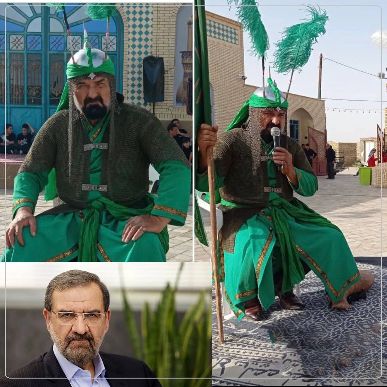 (تصویر) شباهت باورنکردنی یک تعزیه خوان به محسن رضایی