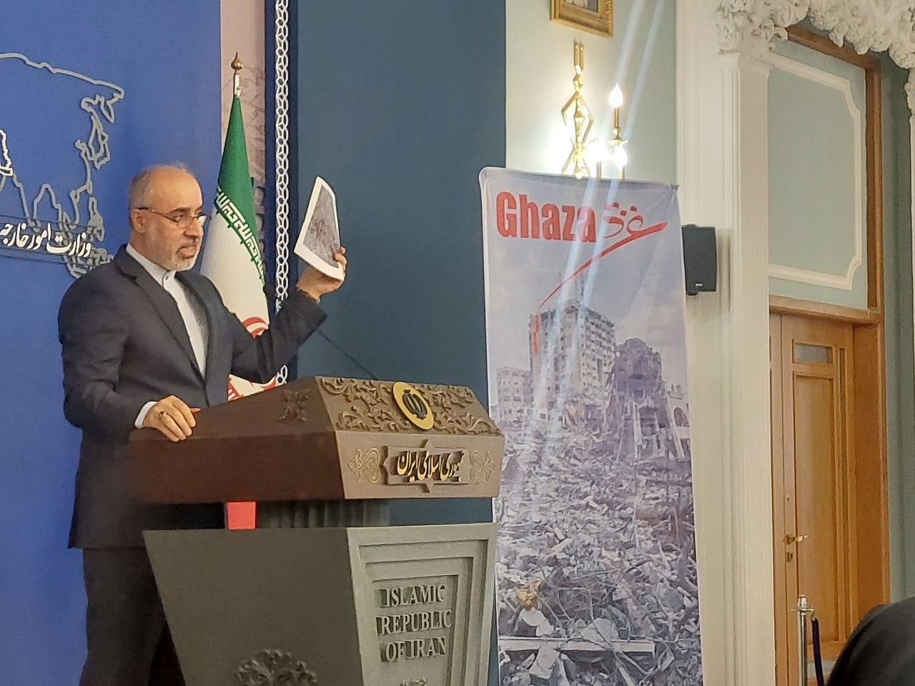 کنعانی: مقاومت در حوزه دفاع از خود توانمند است/ ملت فلسطین سرزمین‌شان را تخلیه نمی‌کنند