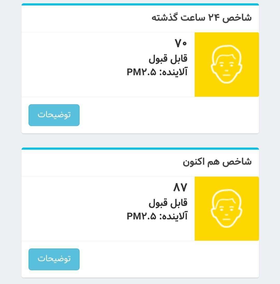 وضعیت هوای تهران قابل قبول است