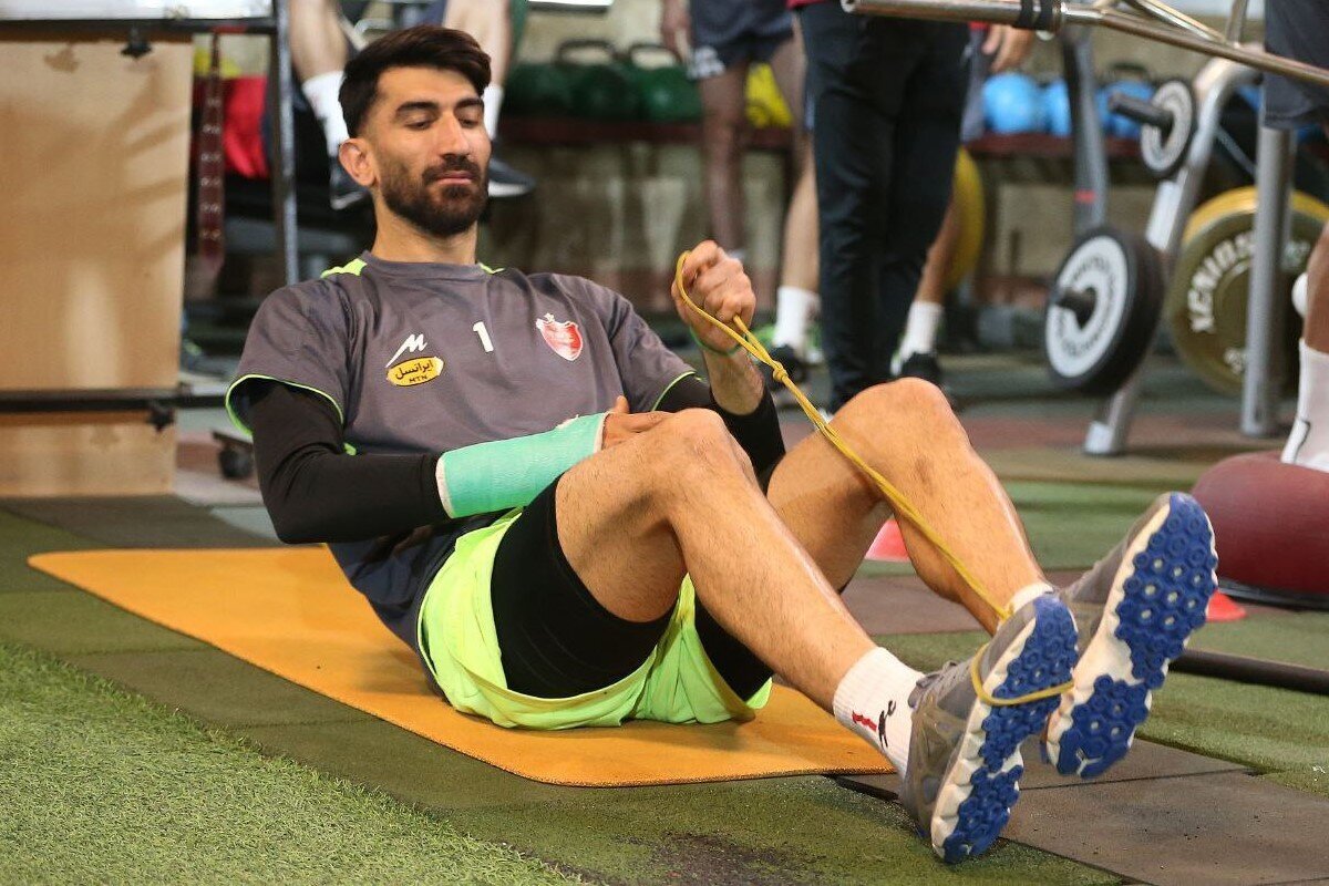 (عکس) بدنسازی بیرانوند با شرایط خاص