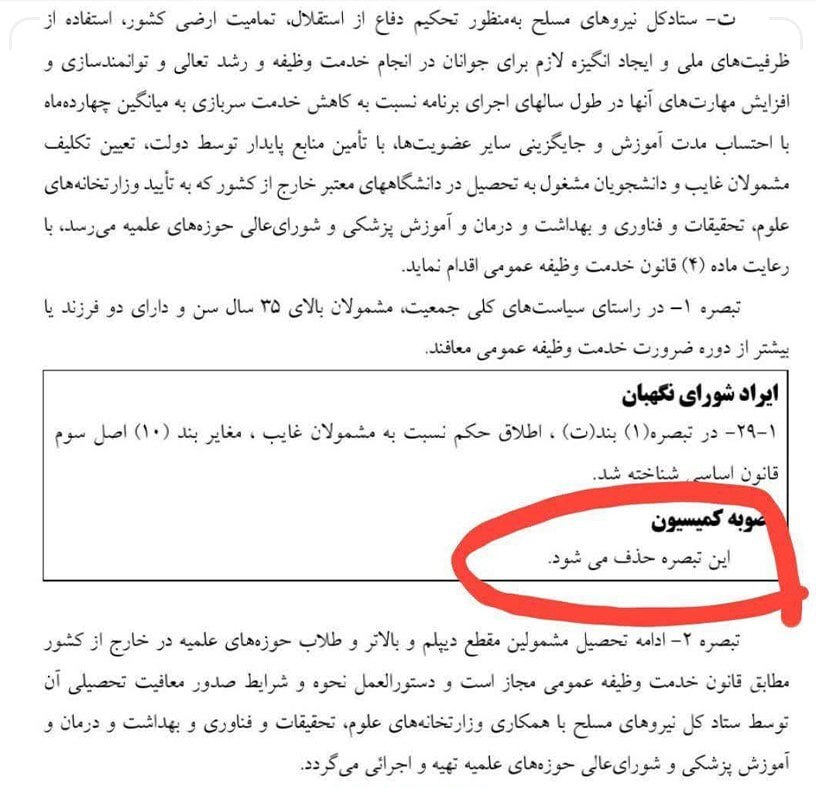 حذف معافیت مشمولان ۳۵ ساله و دارای دو فرزند از قانون بودجه