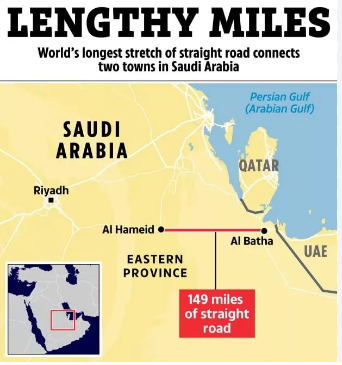 (ویدیو) جاده ۲۴۰ کیلومتری عربستان سعودی؛ رکورددار طولانی‌ترین مسیر بدون پیچ جهان