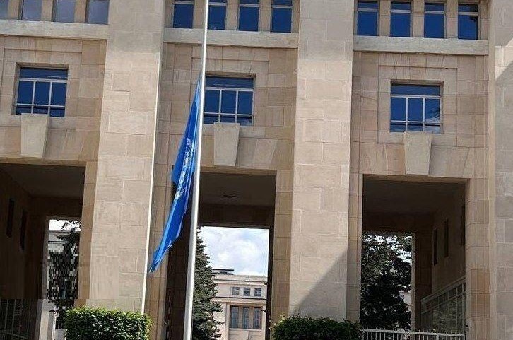 پرچم سازمان ملل متحد نیمه افراشته شد