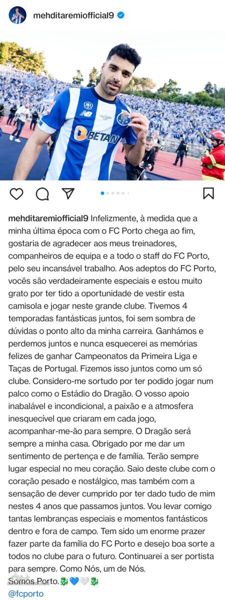 خداحافظی طارمی با پورتو، ستاره ایرانی در انتظار رسمی شدن انتقال به اینتر!