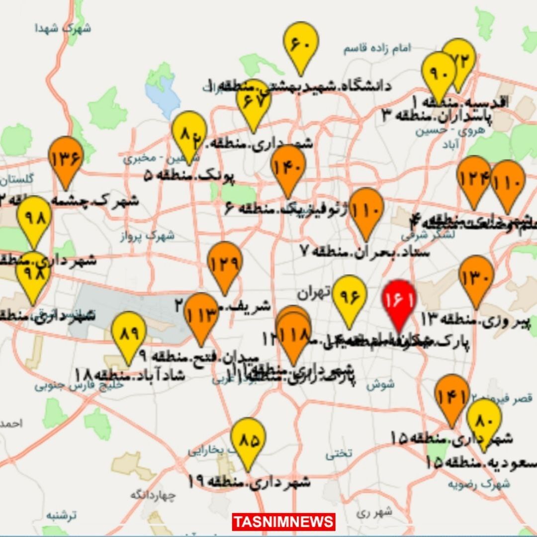 هوای تهران همچنان «ناسالم»