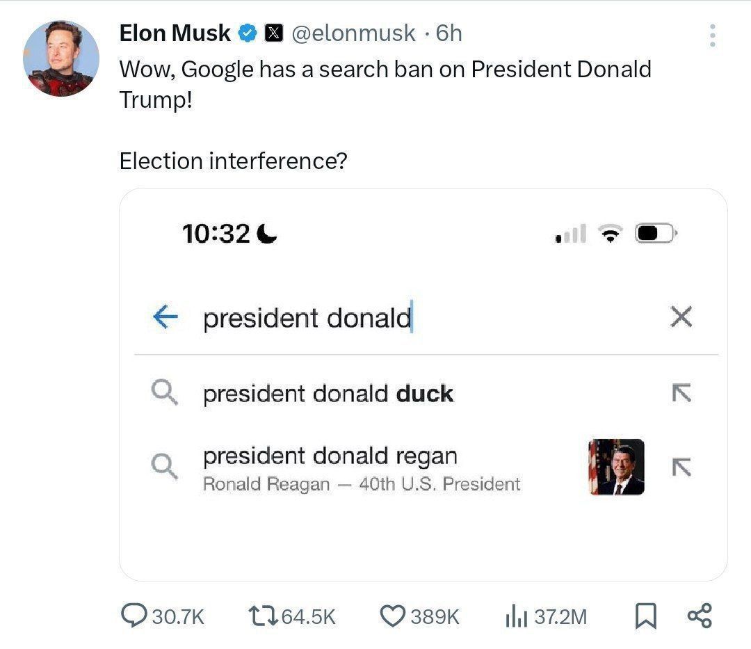 ایلان ماسک: گوگل ترامپ را سانسور می‌کند