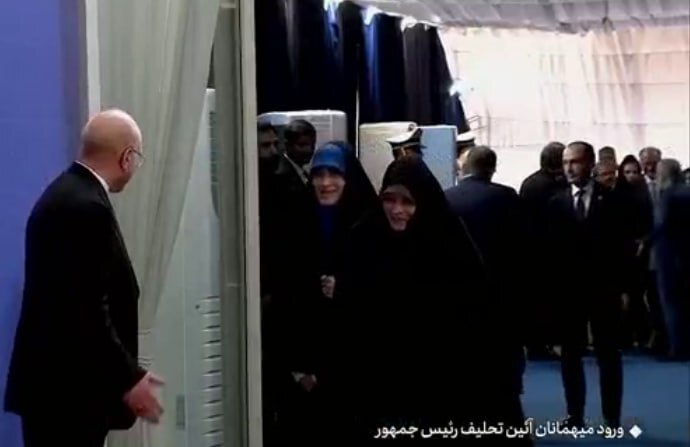 (تصویر) حضور خانواده قالیباف در مراسم تحلیف