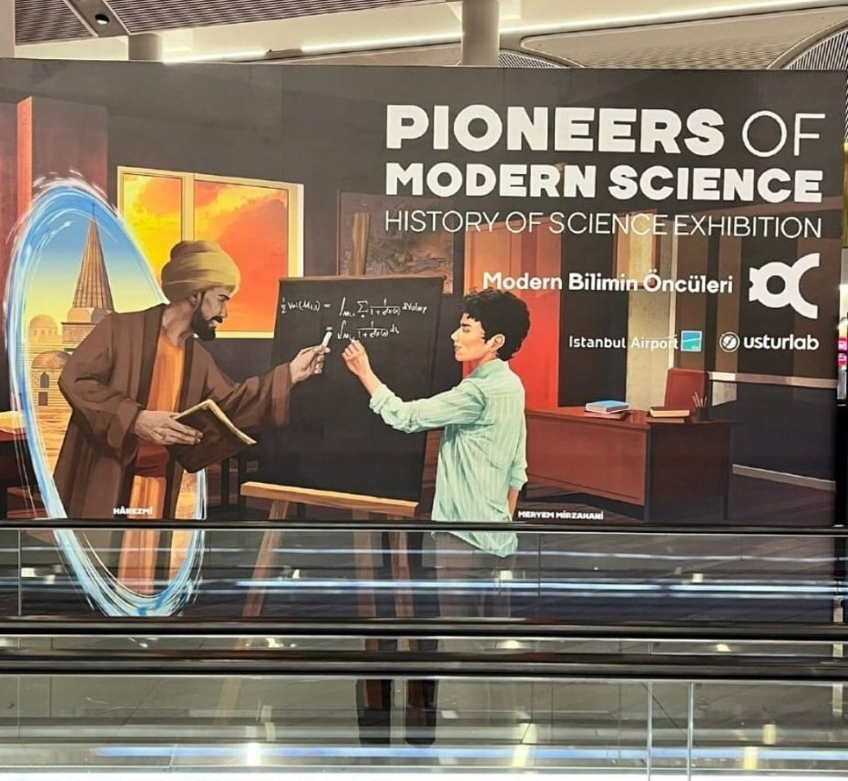 (تصویر) بیلبورد مریم میرزاخانی در فرودگاه استانبول؛ ترک‌ها نابغه ایرانی را هم مال خودشان کردند؟